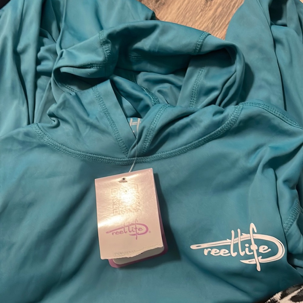 NEW Reel life blue light weight hoodie
